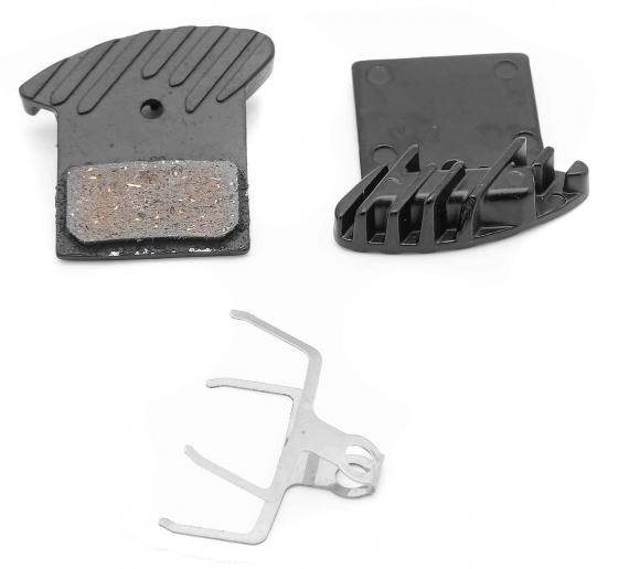 Brake pads set with cooling fins 
